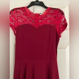 Women’s vintage floral lace A line cocktail swing dress